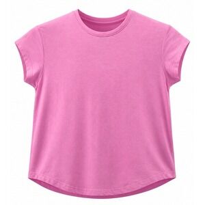 Athleta Girl Tee Girls M/8-10 Pleated Back Pink Solid Regular Fit Activewear